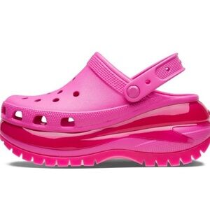 ♥️💖 Crocs Juice Mega Crush Clog Slides Pink & Hot Pink Platform Shoes
